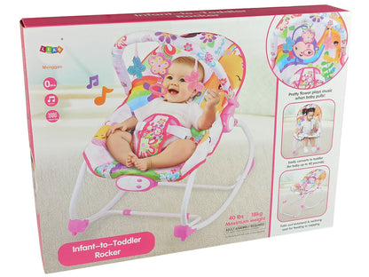 Rocking Chair 2in1 Pink Flower Sounds Vibration