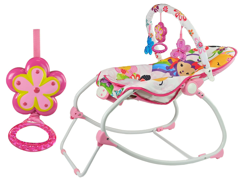 Rocking Chair 2in1 Pink Flower Sounds Vibration