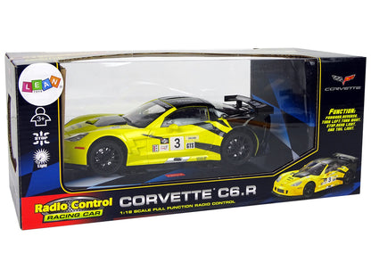 R / C Racing Sport Car 1:18 Corvette C6.R Yellow 2.4 G Lights