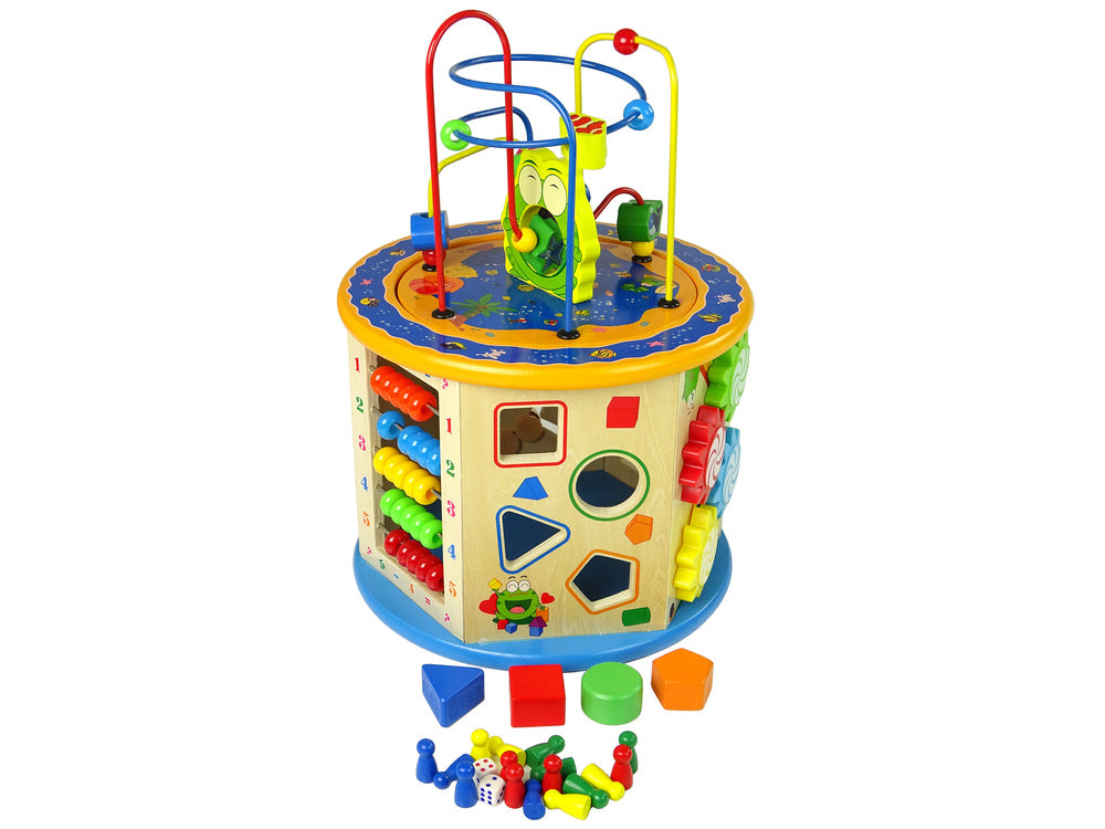 Educational Wooden Cube Sorter Maze Abacus Game Ludo Pawns