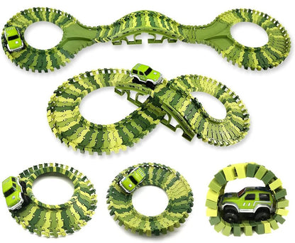 Autodráha s dinosaury – 240 dílů, elektrické auto a figurky