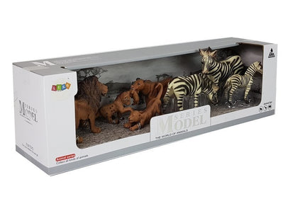 Africa Wild Animals Lion Zebra Family Figurine Set