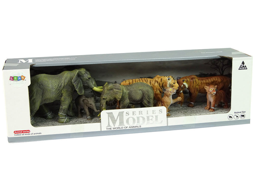 Africa Elephants Tigers Wild Animals Figure Set