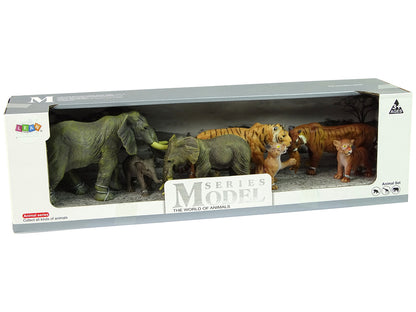 Africa Elephants Tigers Wild Animals Figure Set
