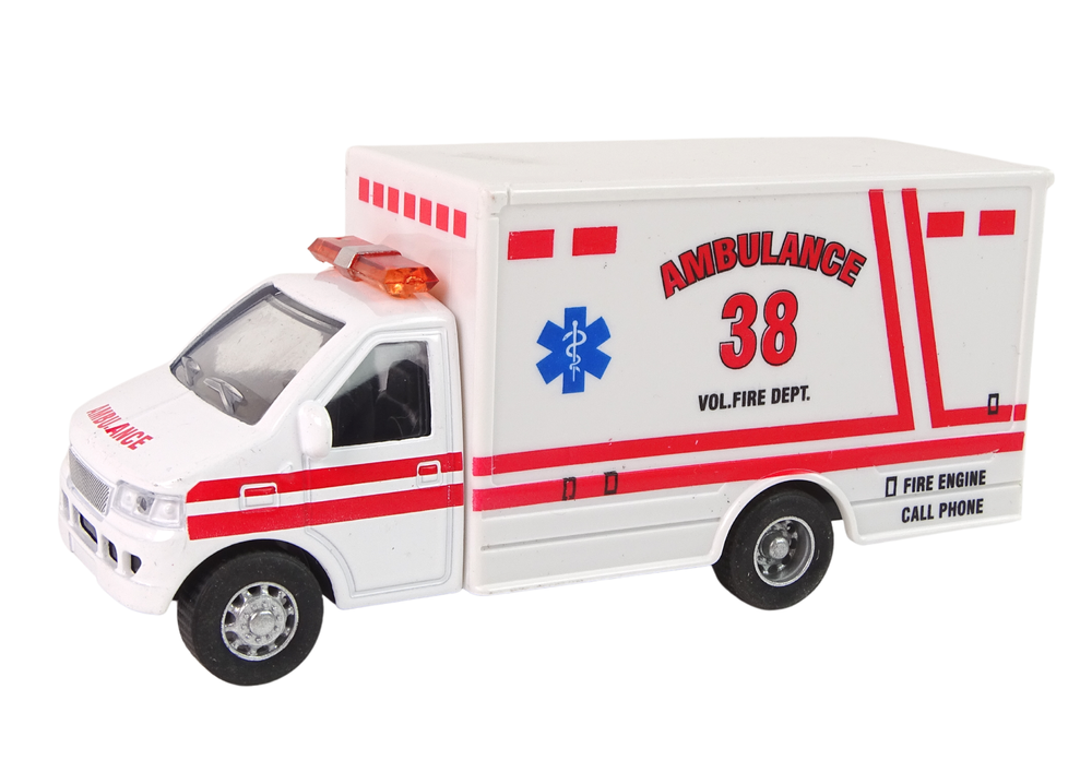 Ambulance auto s frikčním pohonem – červená bílá | hračka
