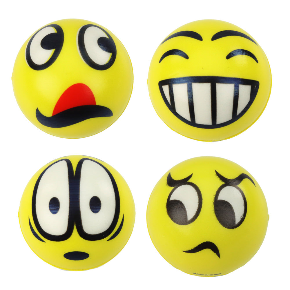Antistresový míček s emotikony 6cm – pěnový na mačkání