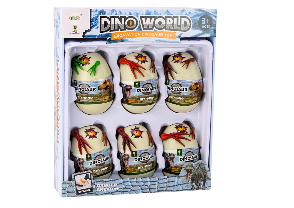 Archeologická sada ledová vejce s dinosaury 6 ks s nářadím