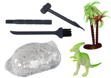 Archeologická sada s dinosaury – nástroje a fosilie v kufříku