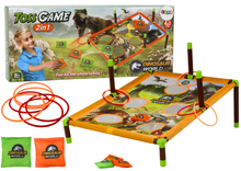 Arkádová hra Hod worečkem a obručí 2v1 s dinosaury