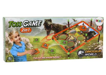 Arkádová hra Hod worečkem a obručí 2v1 s dinosaury