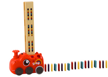 Autíčko dinosaurus na baterie s domino kostkami 4 barvy červené