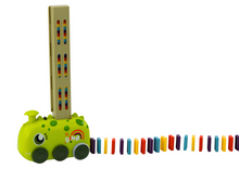 Autíčko dinosaurus na baterie s domino kostkami 4 barvy zelené
