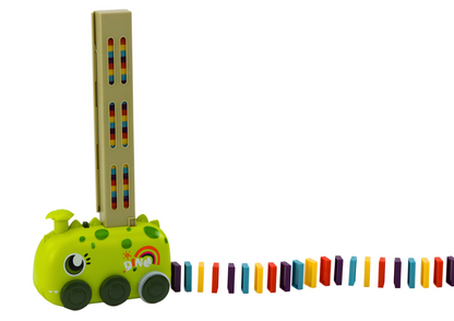 Autíčko dinosaurus na baterie s domino kostkami 4 barvy zelené