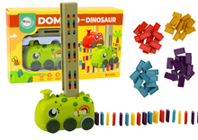 Autíčko dinosaurus na baterie s domino kostkami 4 barvy zelené