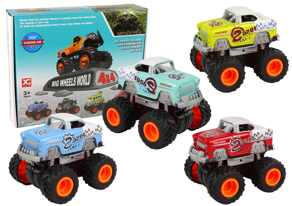 Auto 4x4 monster truck s velkými koly 4 barvy