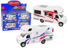 Auto camper s frikčním pohonem – 2 modely bílé s pruhy