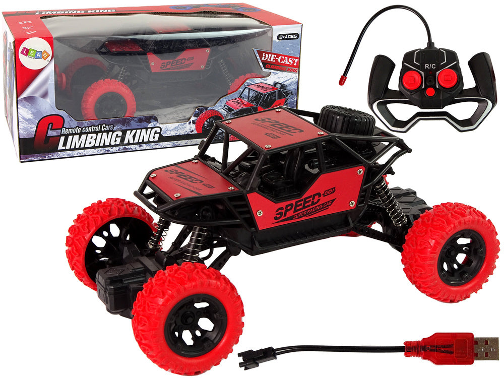 Auto na dálkové ovládání R/C 1:18 – terénní s pilotem | červené