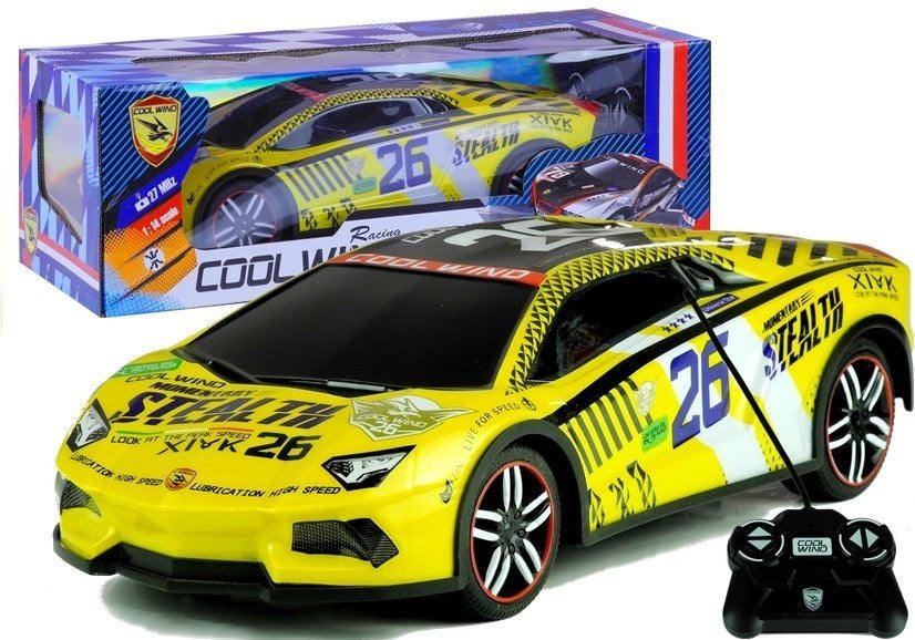 Auto na dálkové ovládání sportovní s pilotem 1:14 žluté