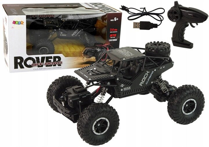 Auto na dálkové ovládání terénní 4x4 s velkými koly černé
