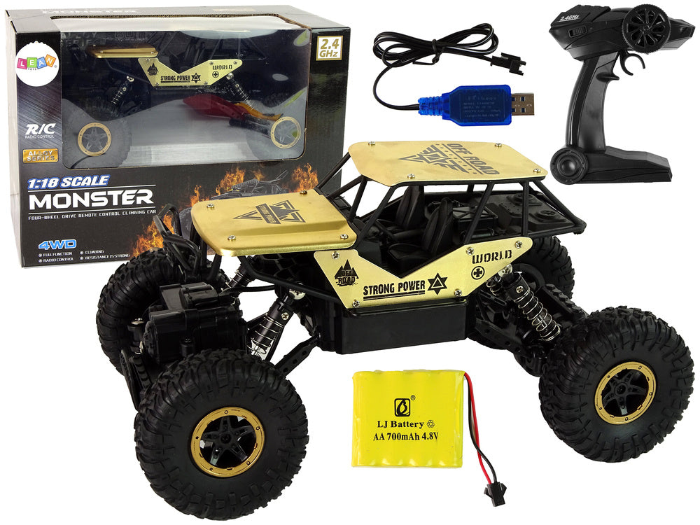 Auto RC s vysokými koly 1:18 s amortizátory černé zlaté