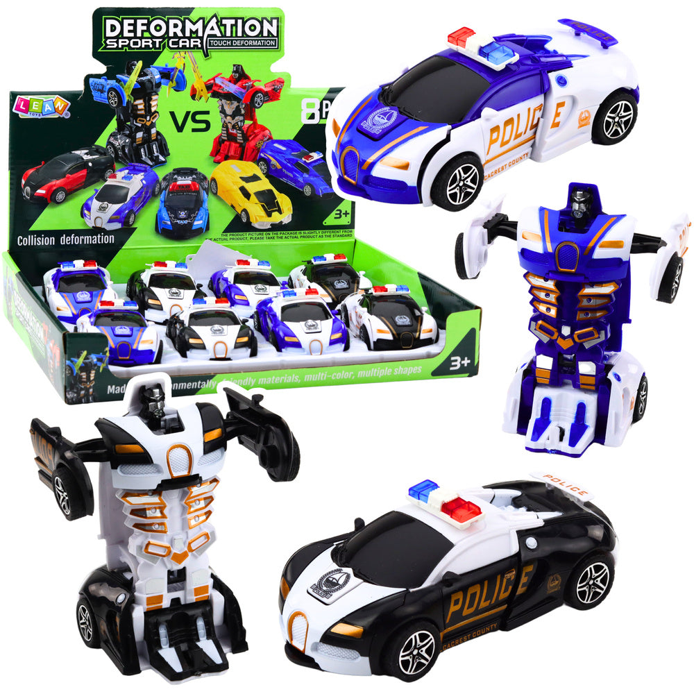 Auto robot 2v1 policejní sportovní – mechanický pohon