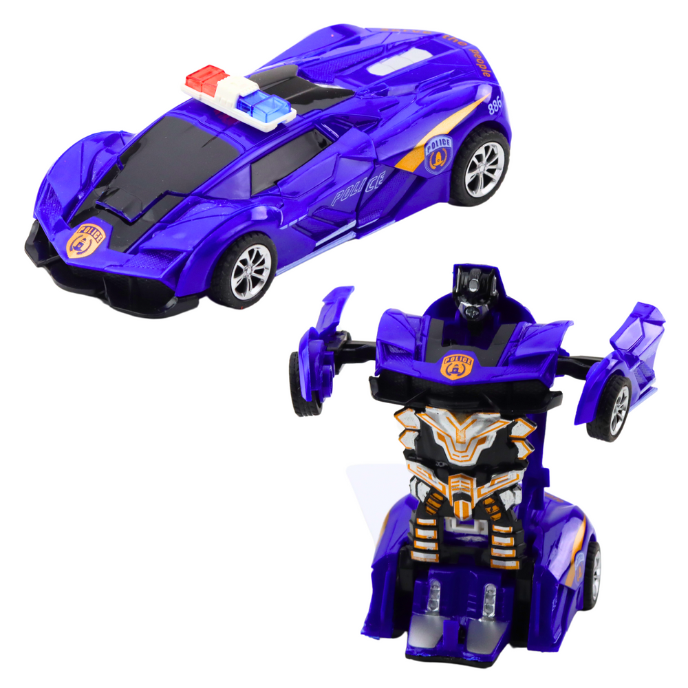 Auto robot 2v1 policejní sportovní vůz – mechanický pohon