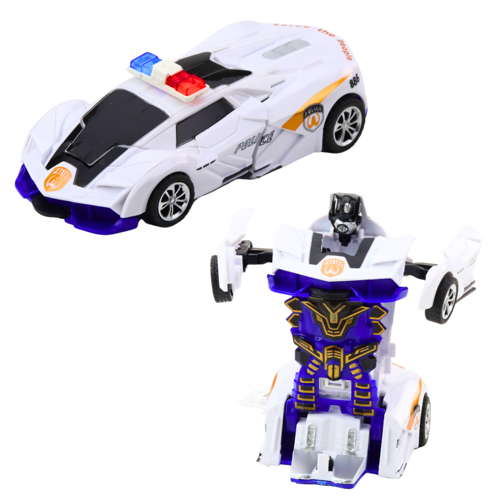 Auto robot 2v1 policejní sportovní vůz – mechanický pohon