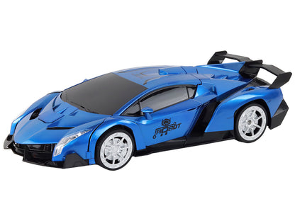 Auto-robot s transformací na dálkové ovládání 1:10 – modré