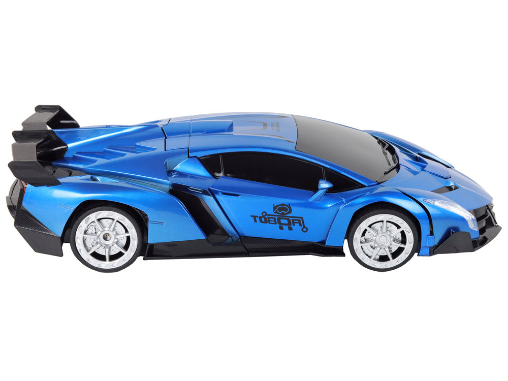 Auto-robot s transformací na dálkové ovládání 1:10 – modré