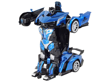 Auto-robot s transformací na dálkové ovládání 1:10 – modré