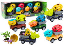 Auto s dinosaurem a vejcem přívěs s figurkami sada 4 kusy