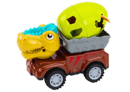 Auto s dinosaurem a vejcem přívěs s figurkami sada 4 kusy