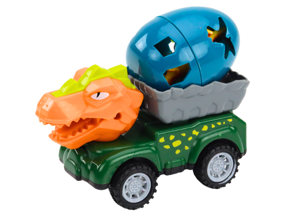 Auto s dinosaurem a vejcem přívěs s figurkami sada 4 kusy