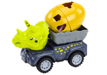 Auto s dinosaurem a vejcem přívěs s figurkami sada 4 kusy