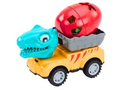 Auto s dinosaurem a vejcem přívěs s figurkami sada 4 kusy