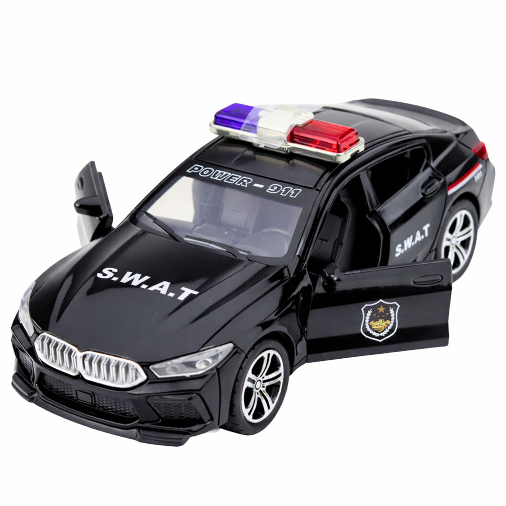 Auto speciální jednotky SWAT s otvíracími dveřmi a zvuky