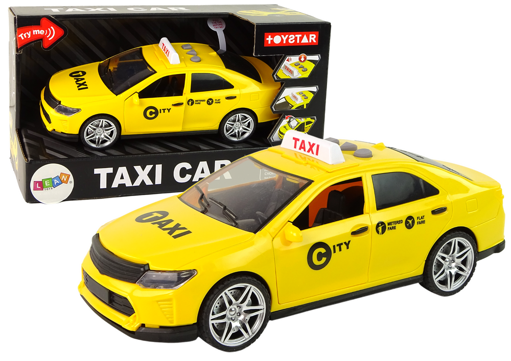 Auto taxi 1:14 – s efekty světla a zvuku | žluté