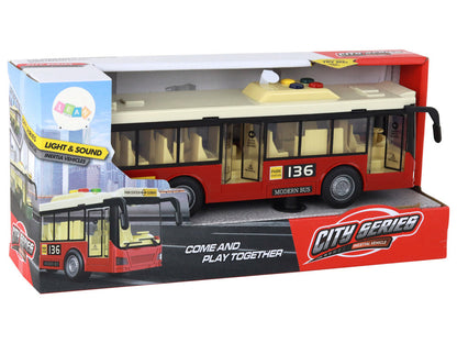 Autobus na baterie se světly a zvuky – červený 1:16