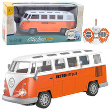 Autobus na dálkové ovládání RC se světly retro design 1:30