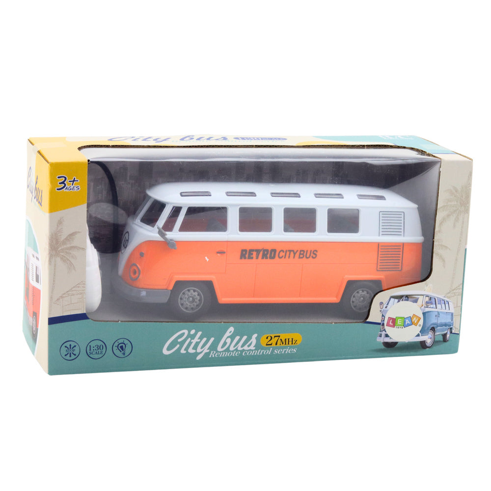 Autobus na dálkové ovládání RC se světly retro design 1:30