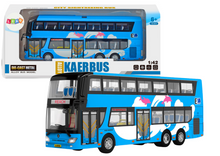 Autobus patrový výletní 1:42 kovový se světly modrý