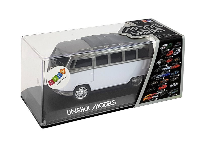 Autobus s třecím pohonem na baterie se světly a zvuky bílý