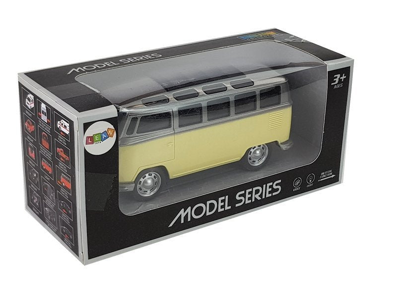 Autobus s třecím pohonem na baterie se světly a zvuky žlutý