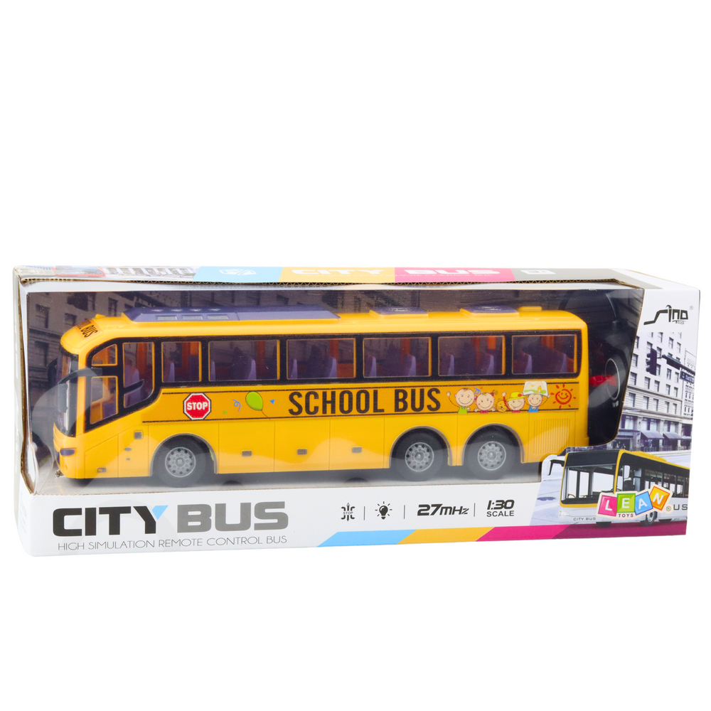 Autobus školní na dálkové ovládání 1:30 s LED světly žlutý