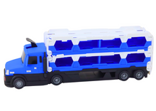 Autotransportér s dráhou 2v1 světla zvuky značky autíčka modrá