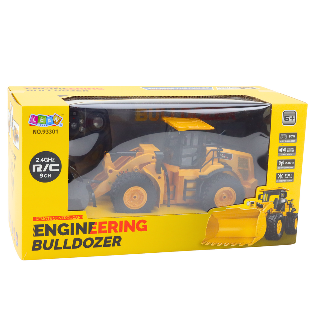 Bagr buldozer na dálkové ovládání RC 2.4G 9CH žlutý