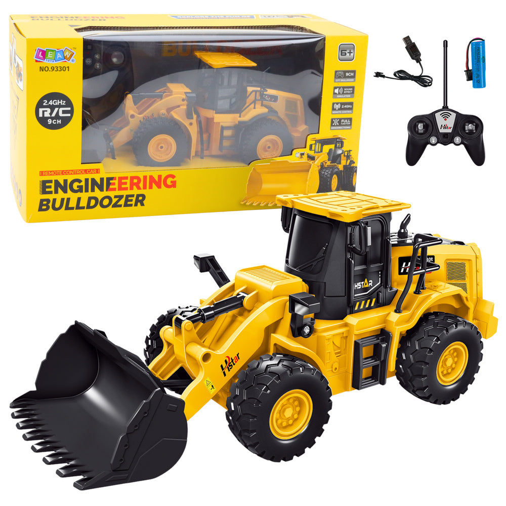 Bagr buldozer na dálkové ovládání RC 2.4G 9CH žlutý