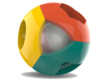 Barevná chrastítková koule – geometrické tvary pro miminka