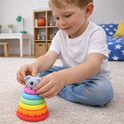 Barevná senzorická pyramida s koalou – 7 dílů