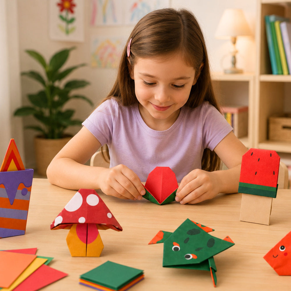 Barevný origami sešit pro děti se zvířátky a 30 listy